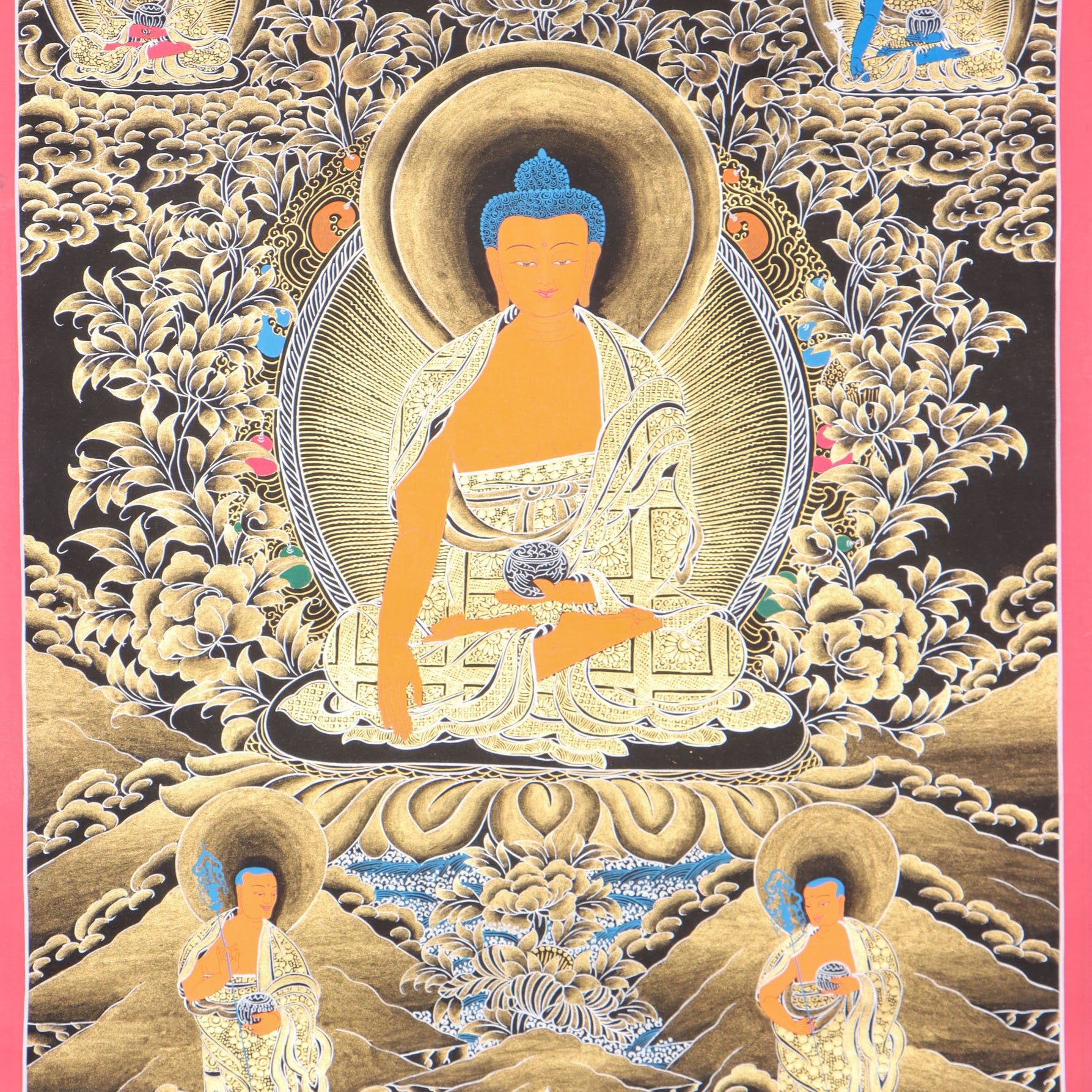 Shakyamuni Buddha Thangka for prayer and meditation.