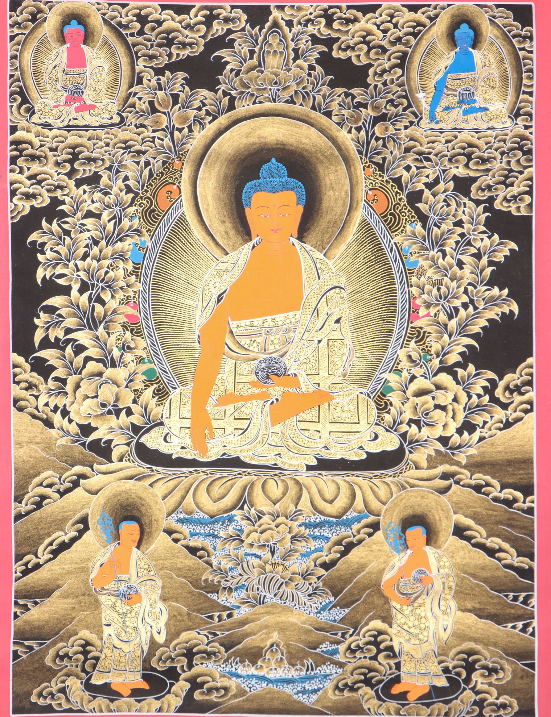 Shakyamuni Buddha Thangka for prayer and meditation.