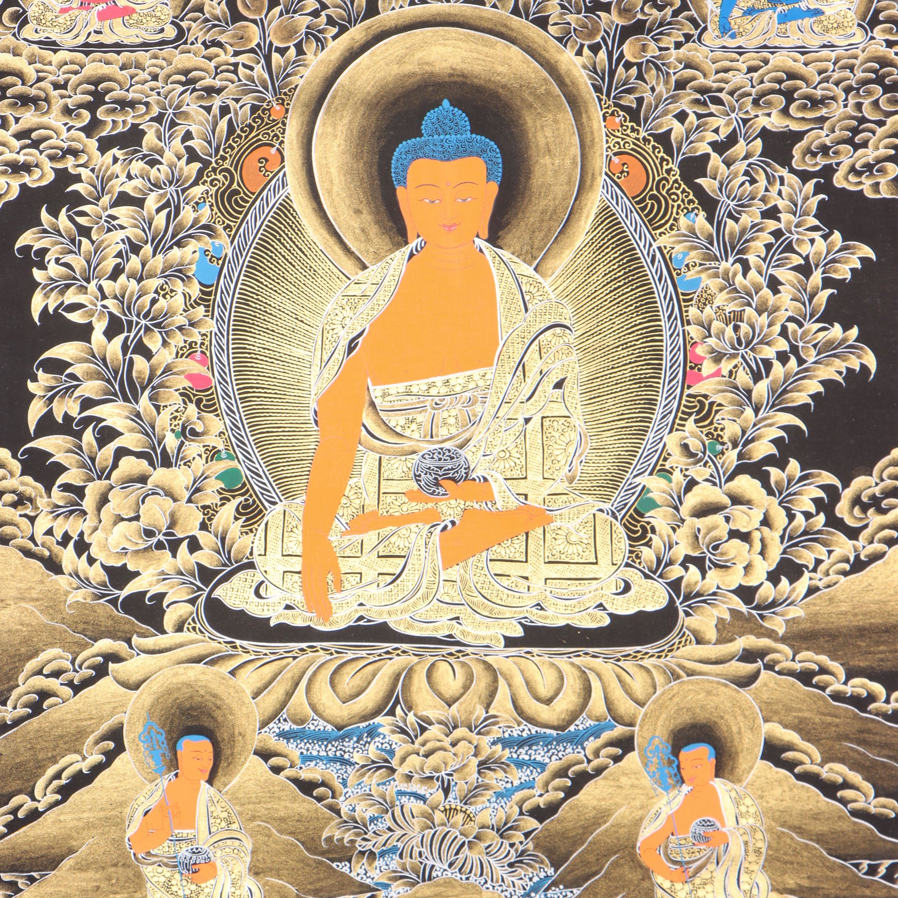 Shakyamuni Buddha Thangka for prayer and meditation.