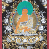 Shakyamuni Buddha Thangka for wall spirituality and meditation.