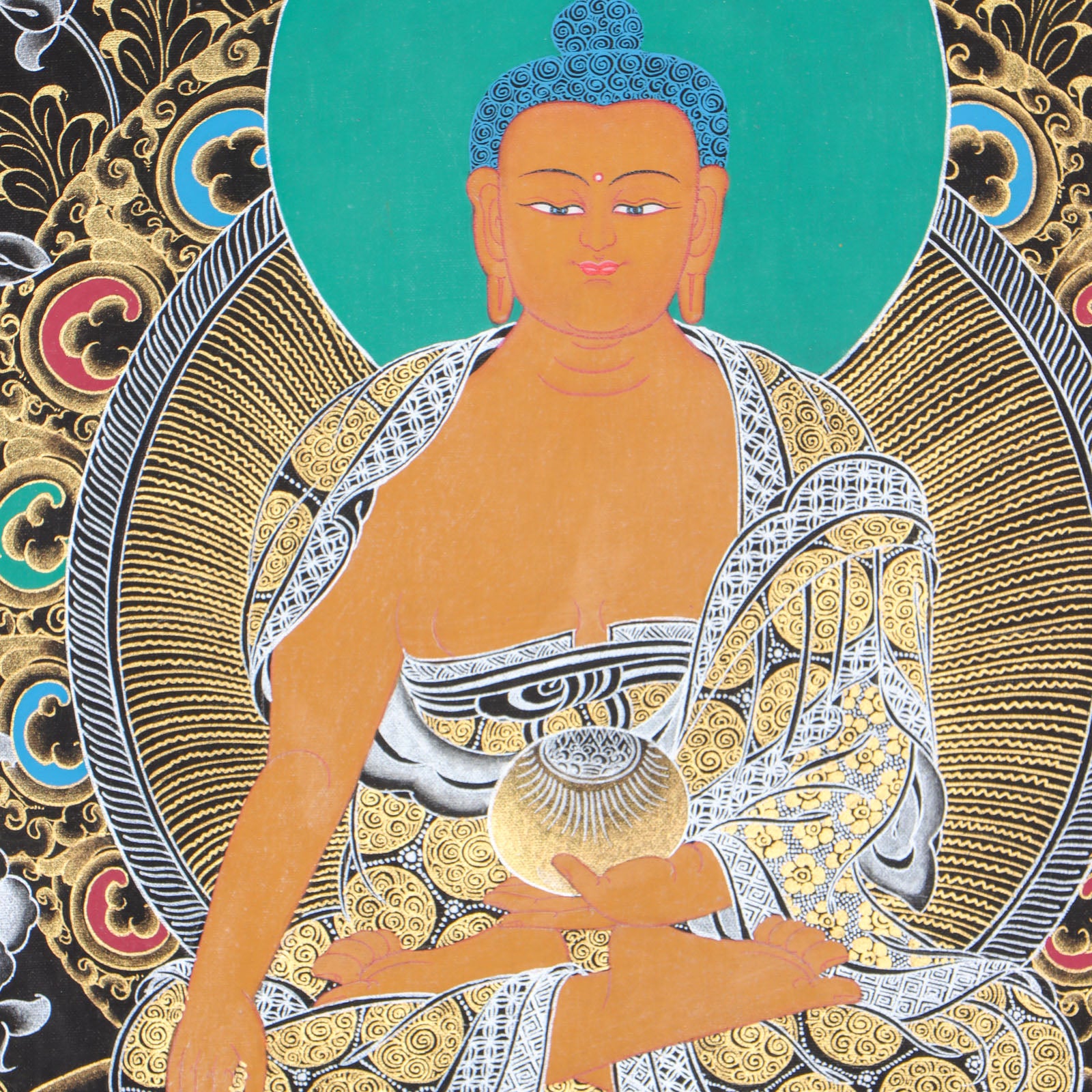 Shakyamuni Buddha Thangka for wall spirituality and meditation.