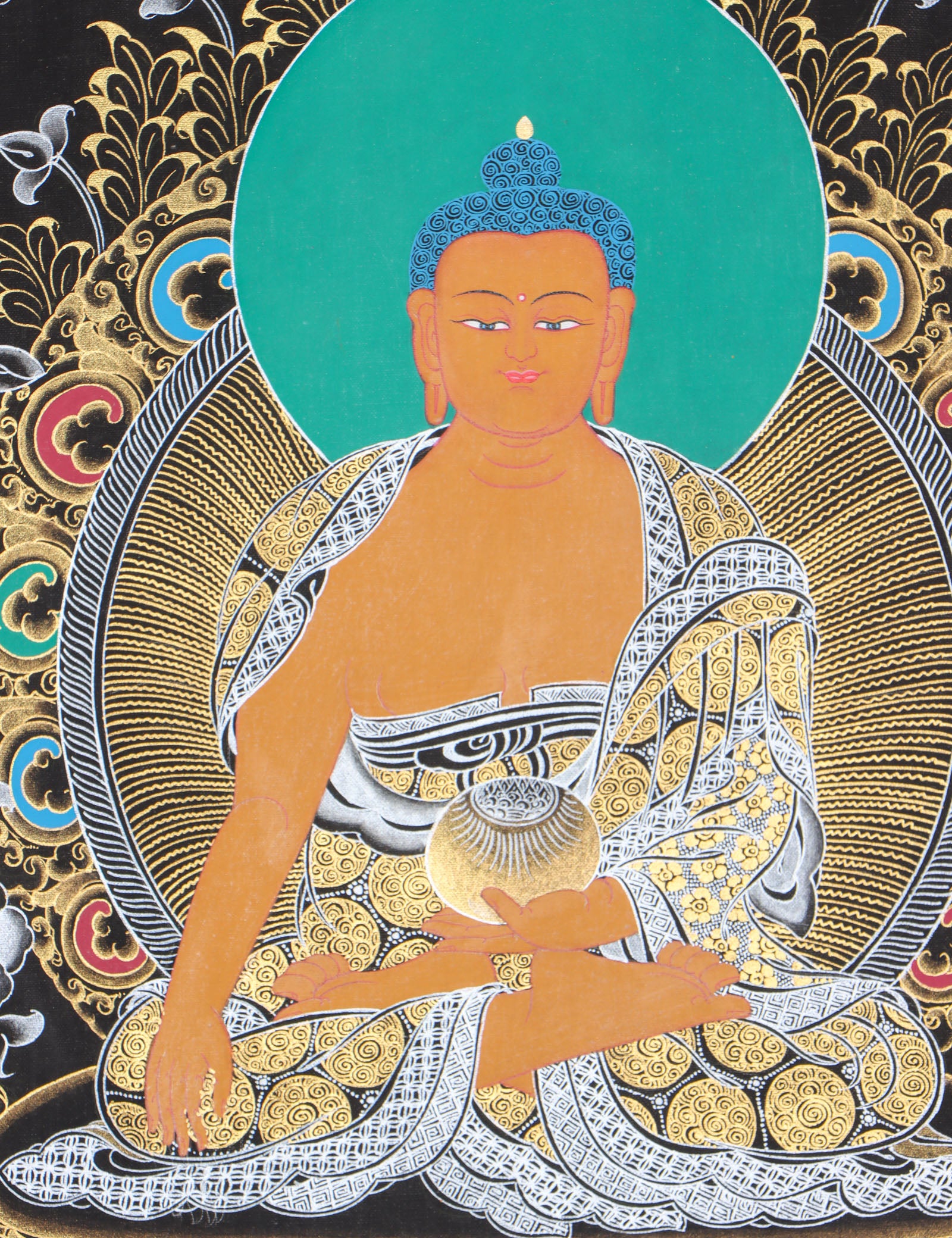 Shakyamuni Buddha Thangka for wall spirituality and meditation.