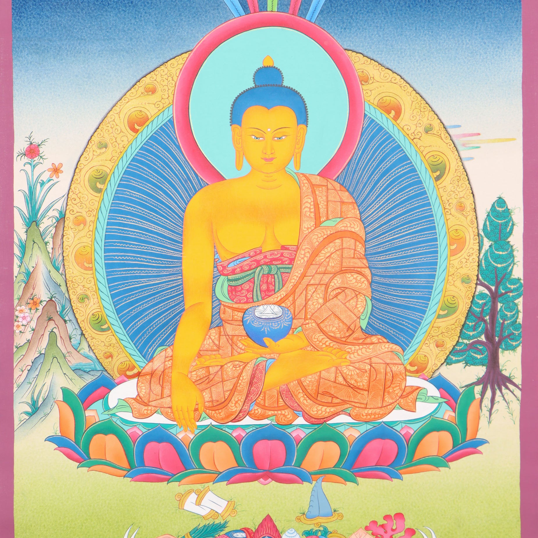 Shakyamuni Buddha Thangka for spirituality.