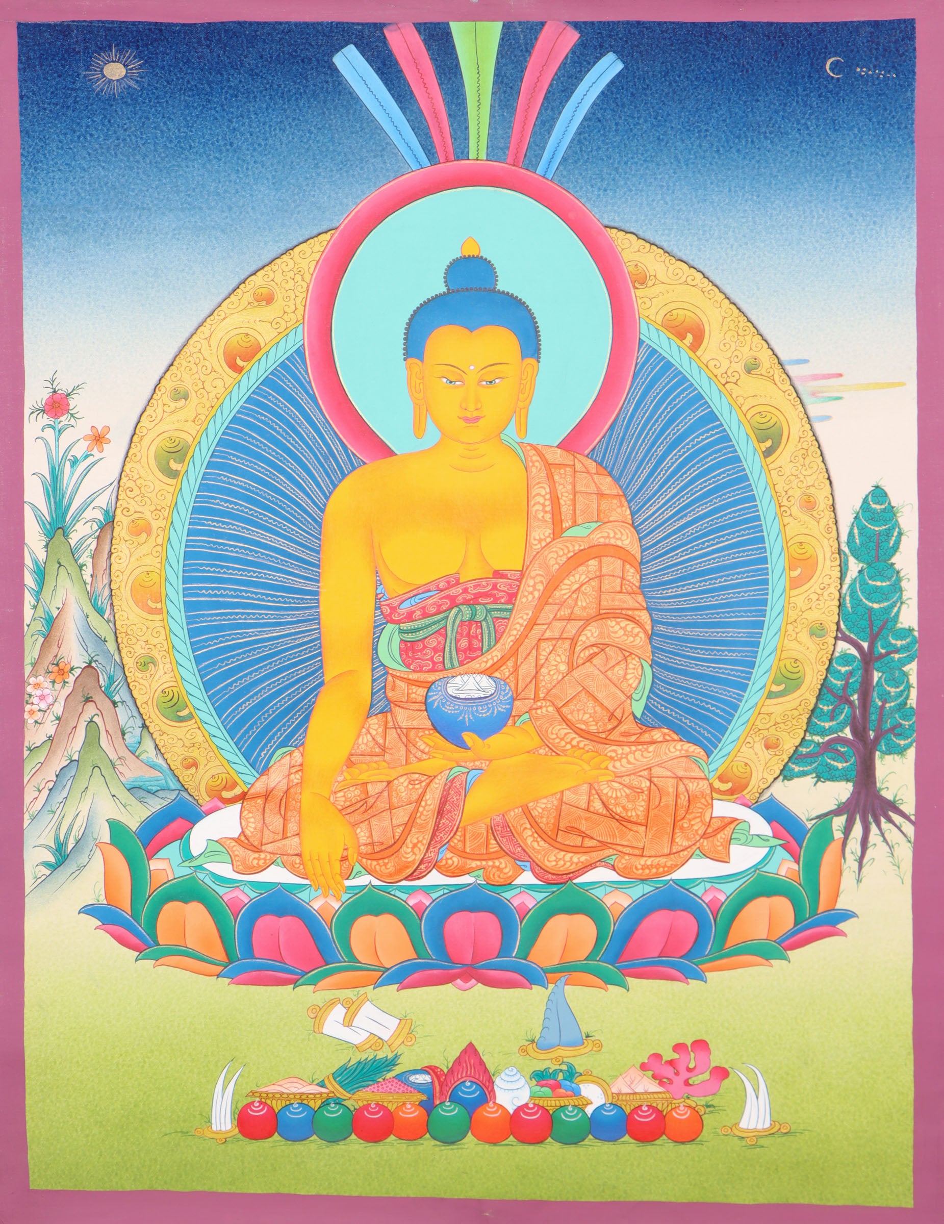 Shakyamuni Buddha Thangka for spirituality.