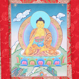 Shakyamuni Buddha Brocade Thangka for wall decor.