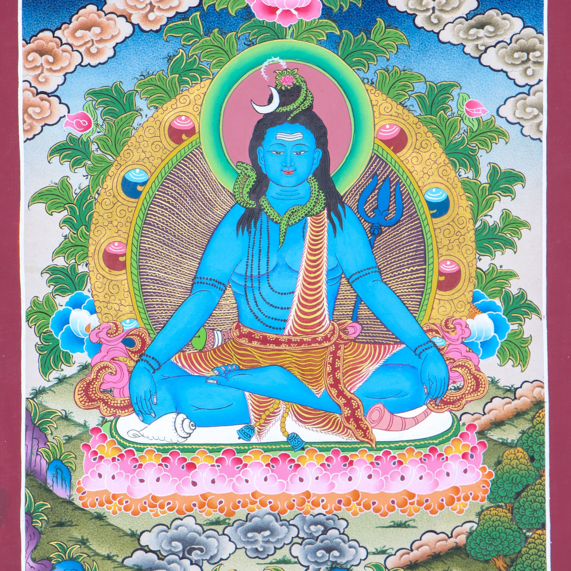 Shiva Thangka for knowledge, meditation, and enlightenment.