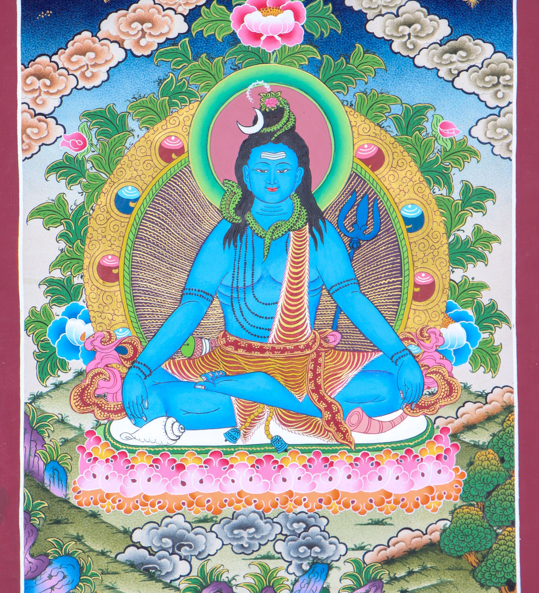 Shiva Thangka for knowledge, meditation, and enlightenment.