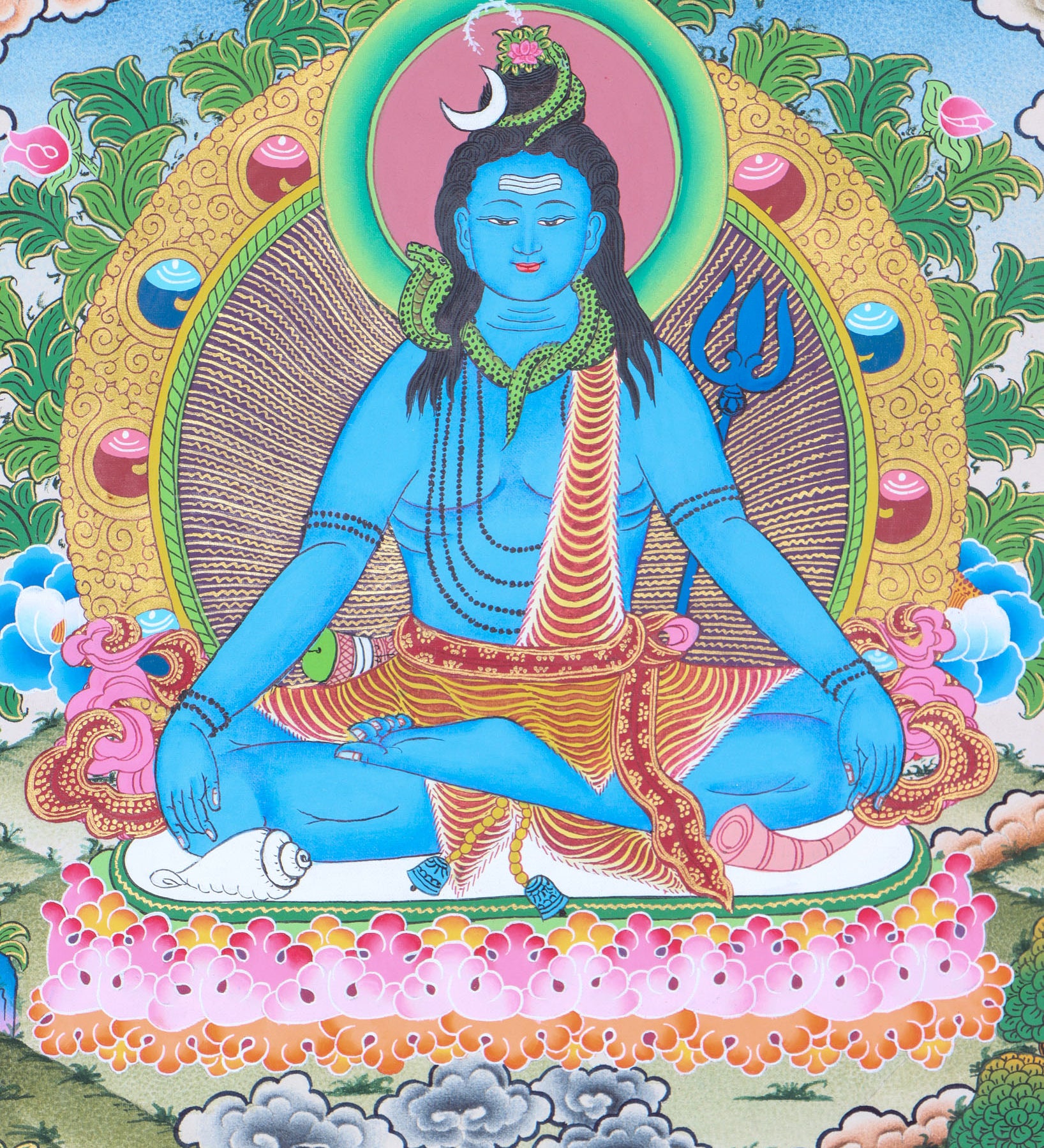 Shiva Thangka for knowledge, meditation, and enlightenment.