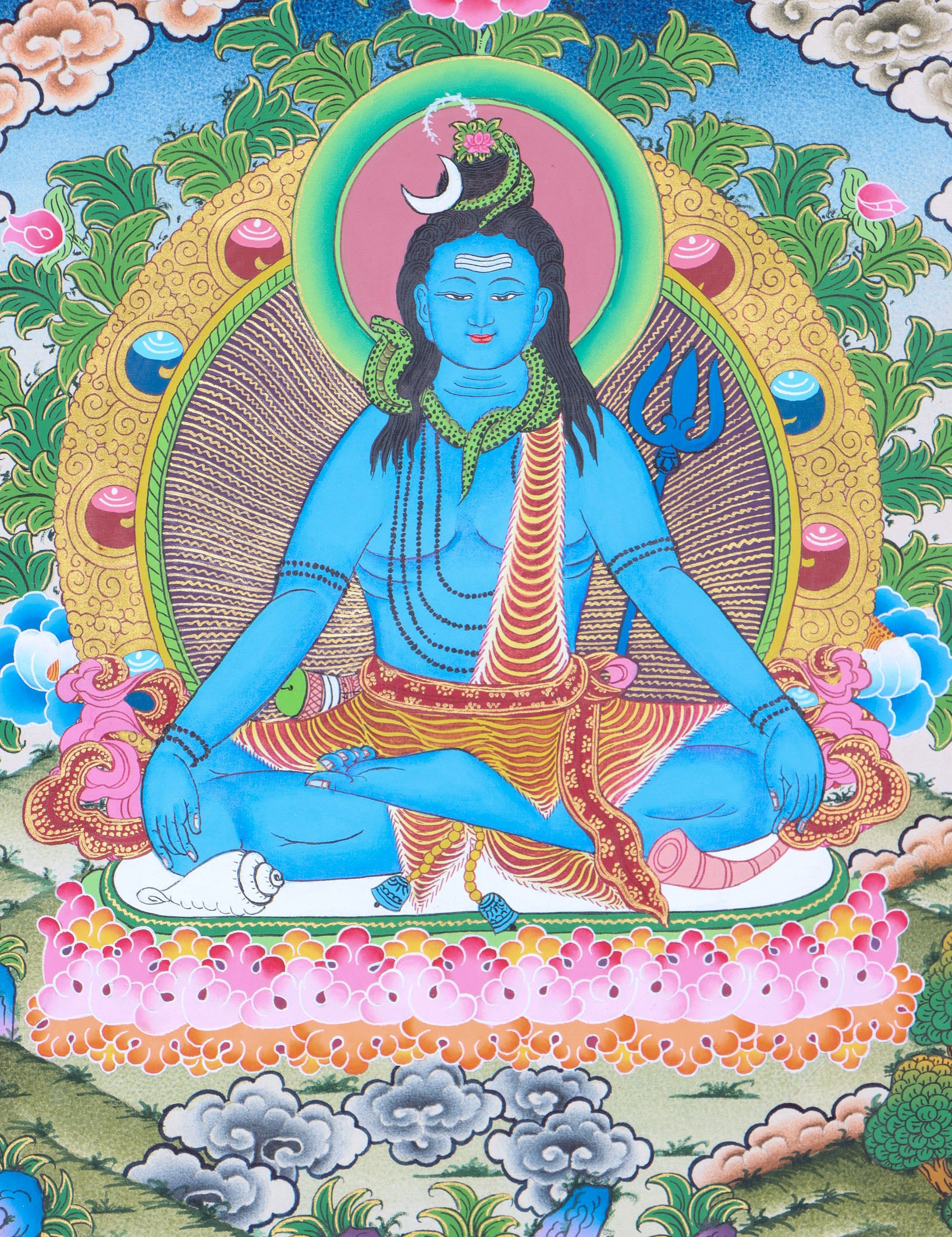 Shiva Thangka for knowledge, meditation, and enlightenment.