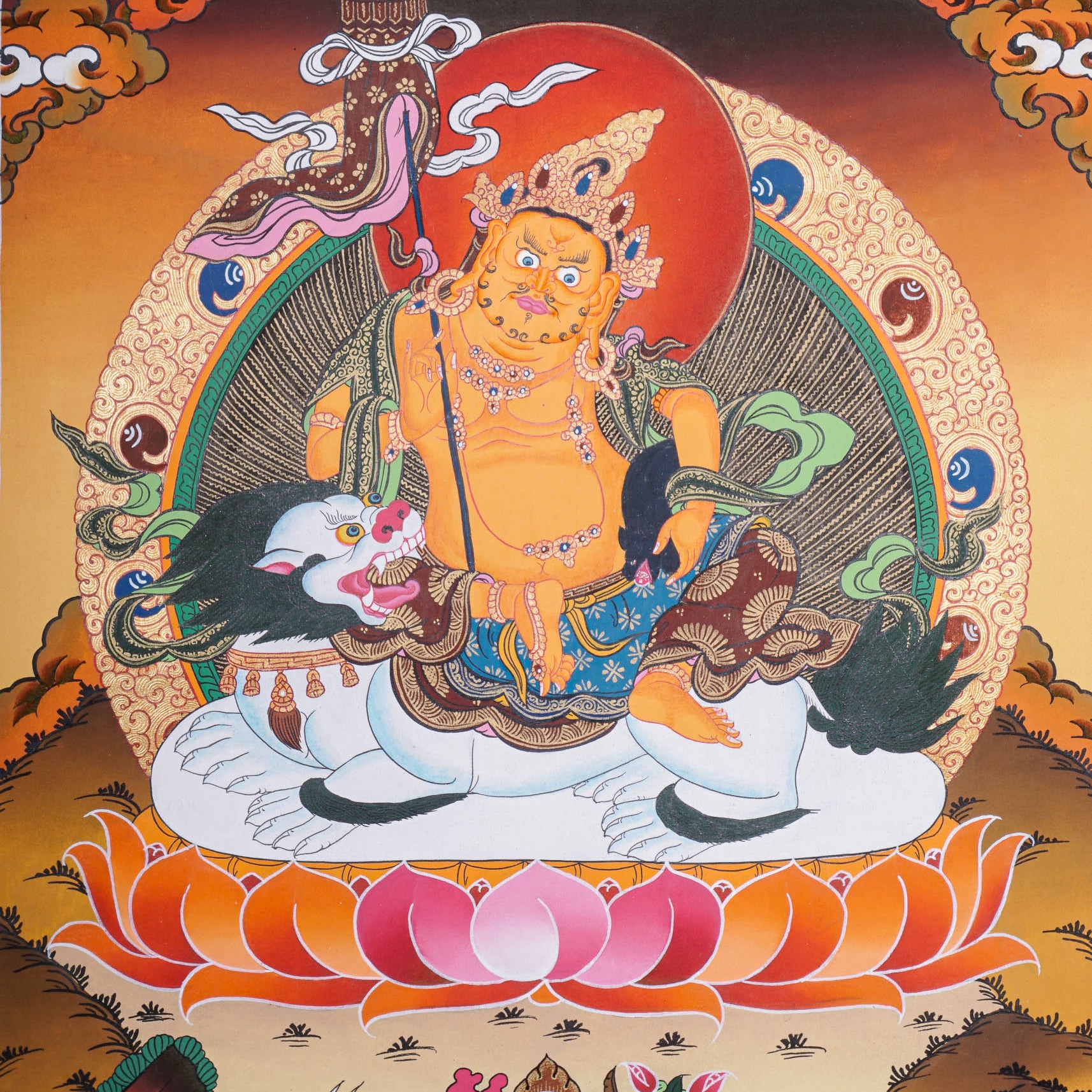 Singh Zambala Thangka Painting - Handpainted Art