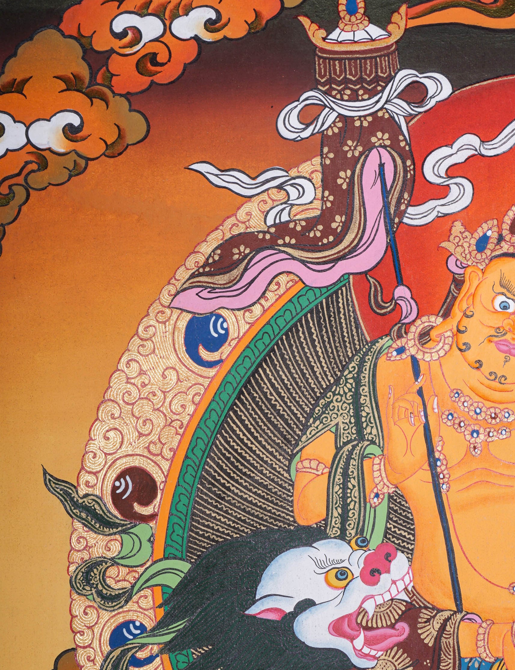 Singh Zambala Thangka Painting - Handpainted Art