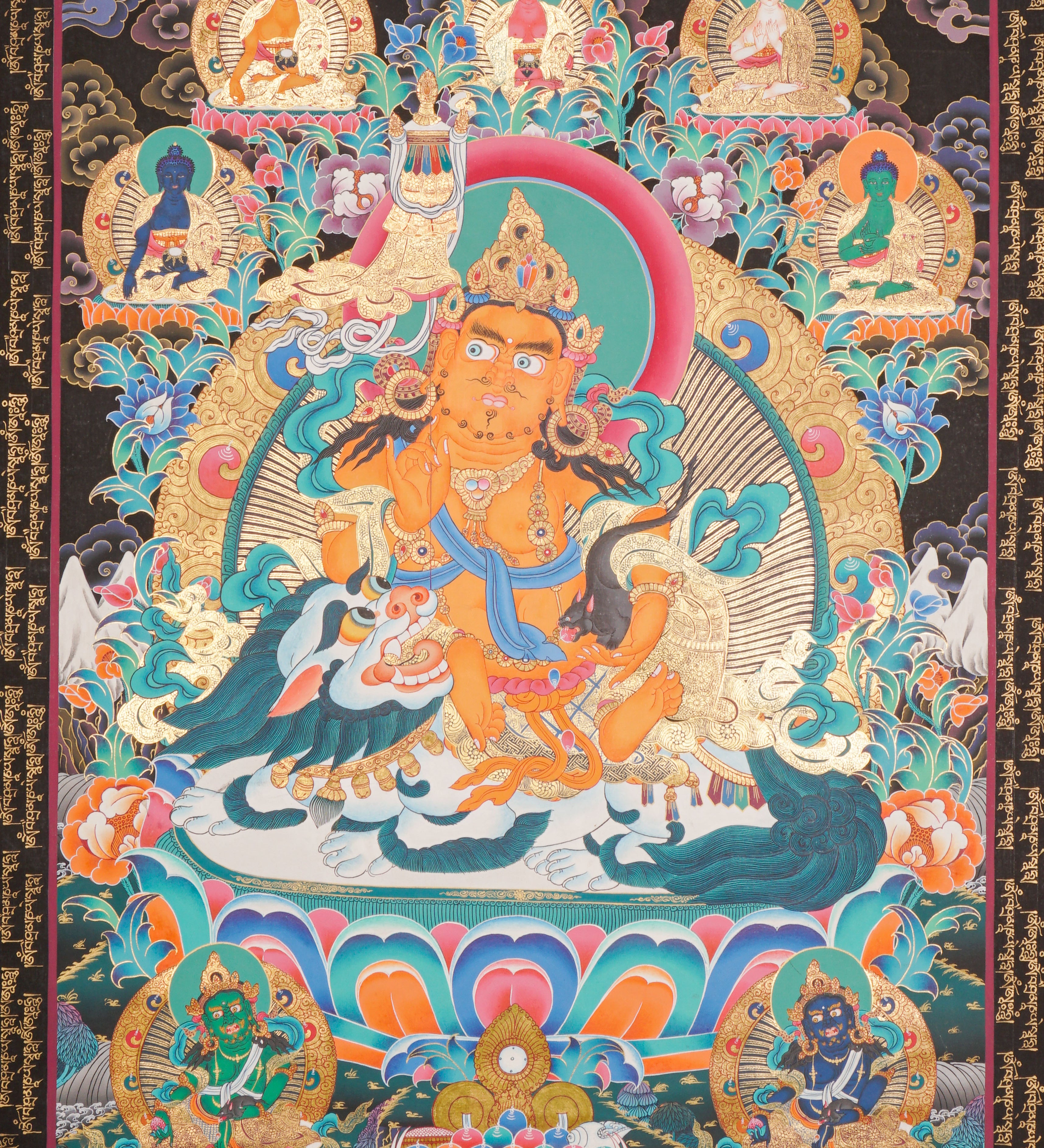 Zambala Thangka Painting for wall hanging decor.