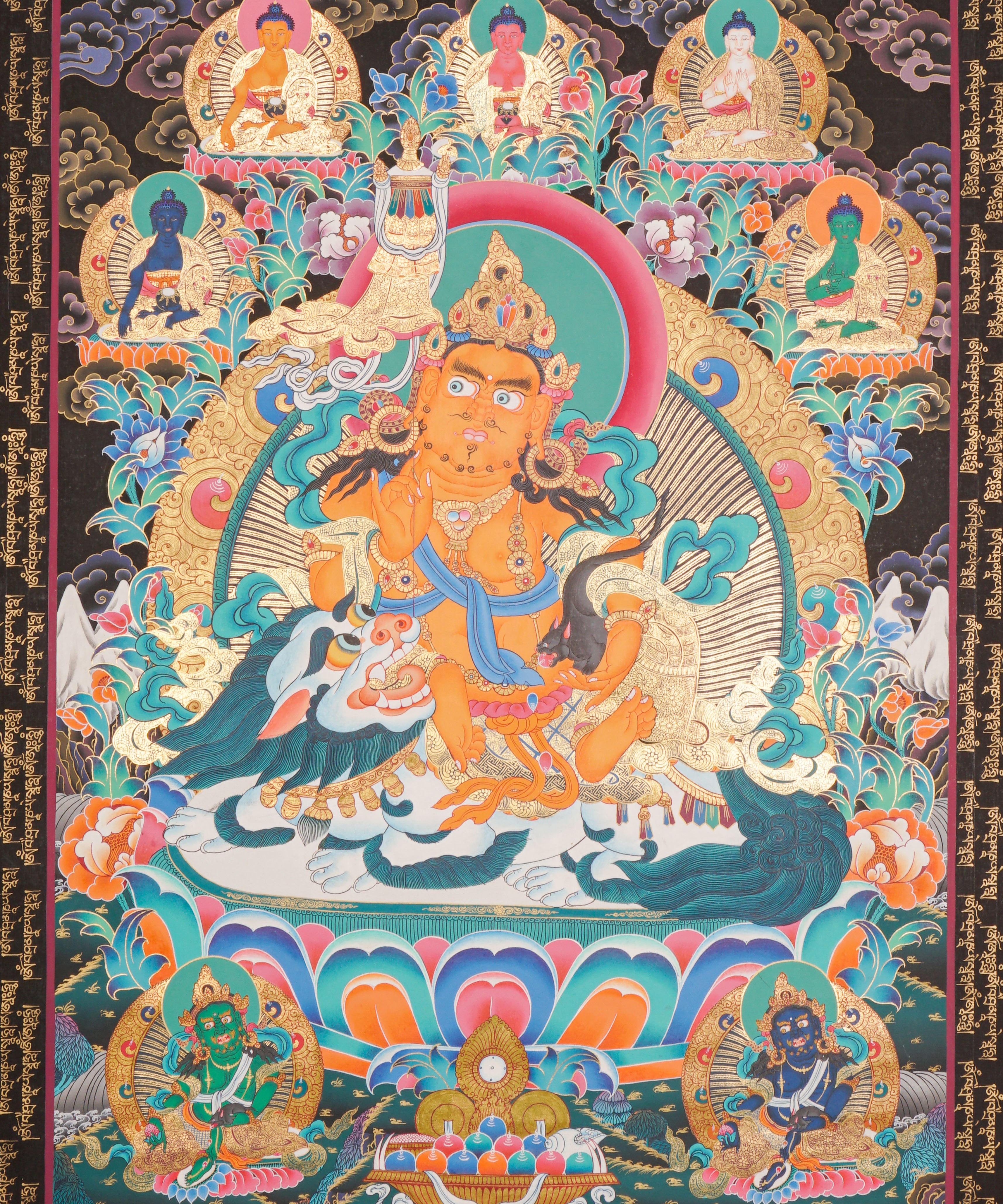 Zambala Thangka Painting for wall hanging decor.