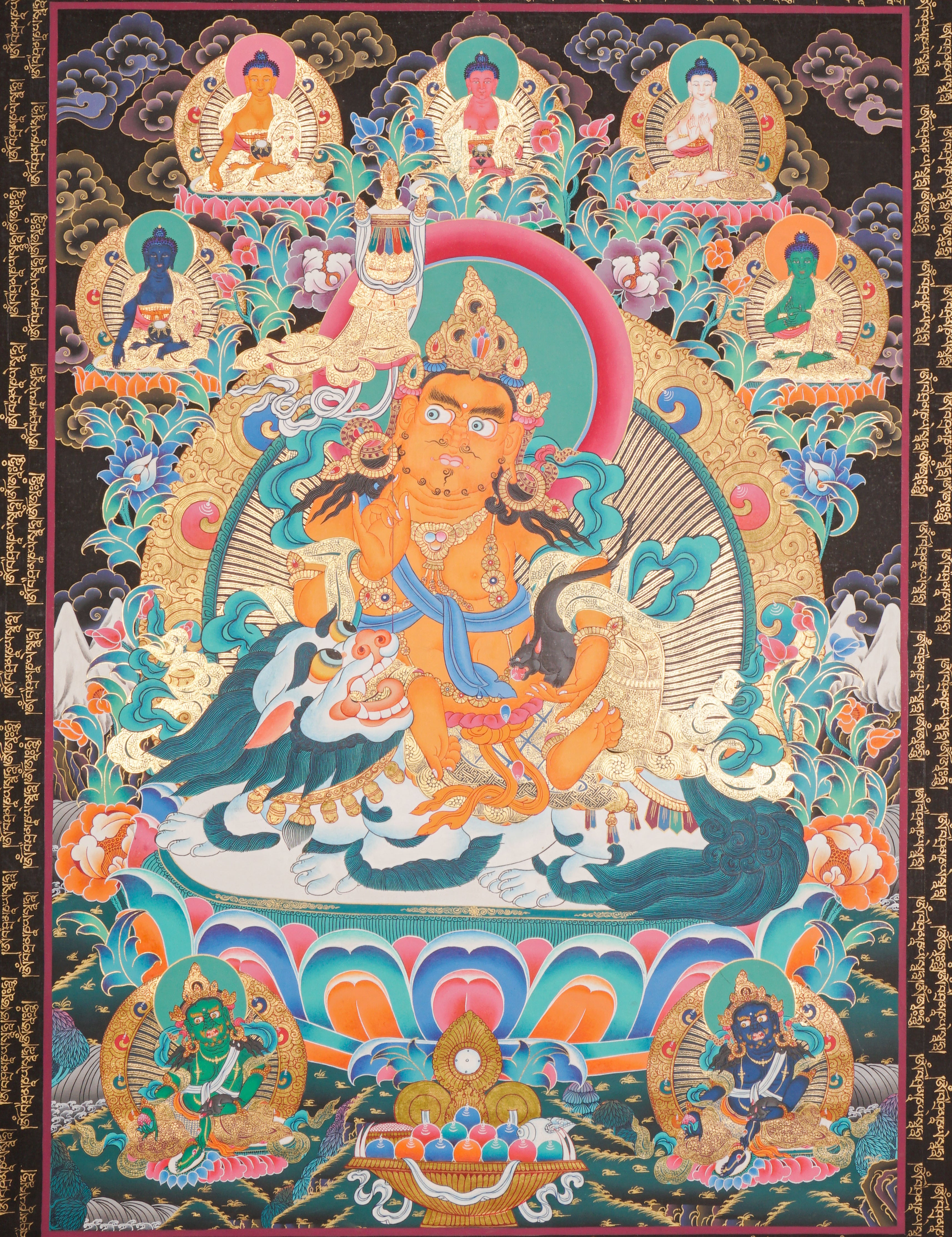 Zambala Thangka Painting for wall hanging decor.