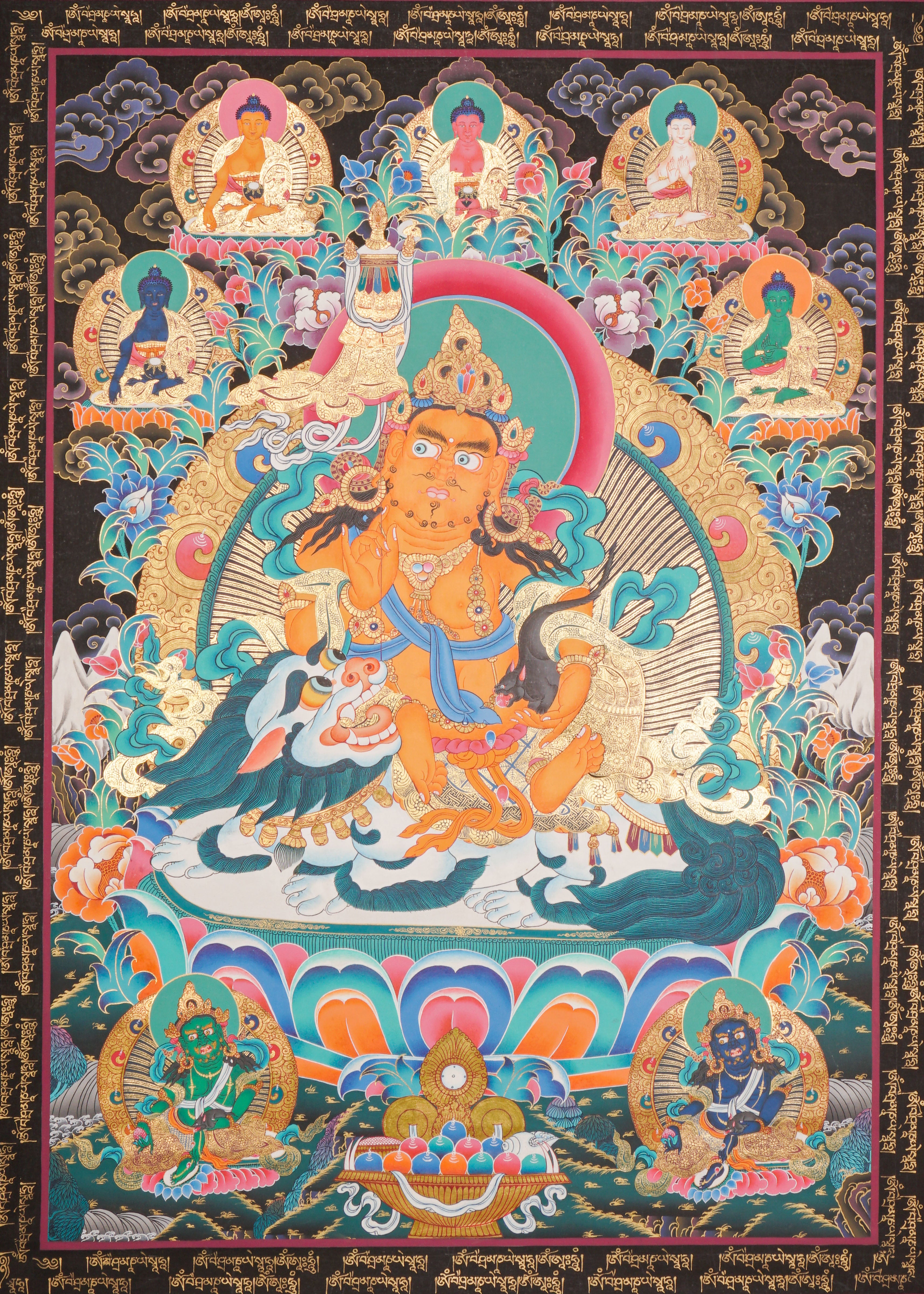 Zambala Thangka Painting for wall hanging decor.