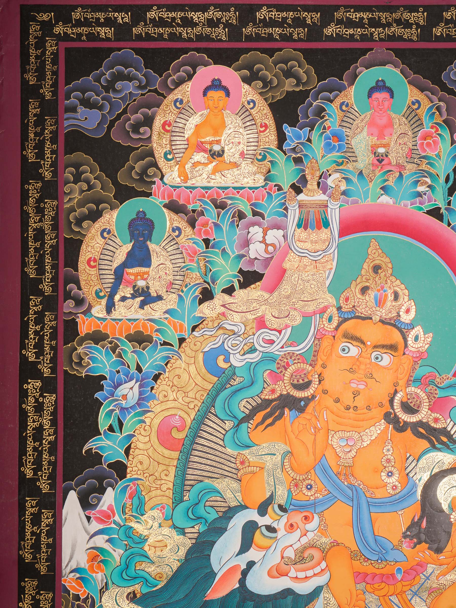 Zambala Thangka Painting for wall hanging decor.