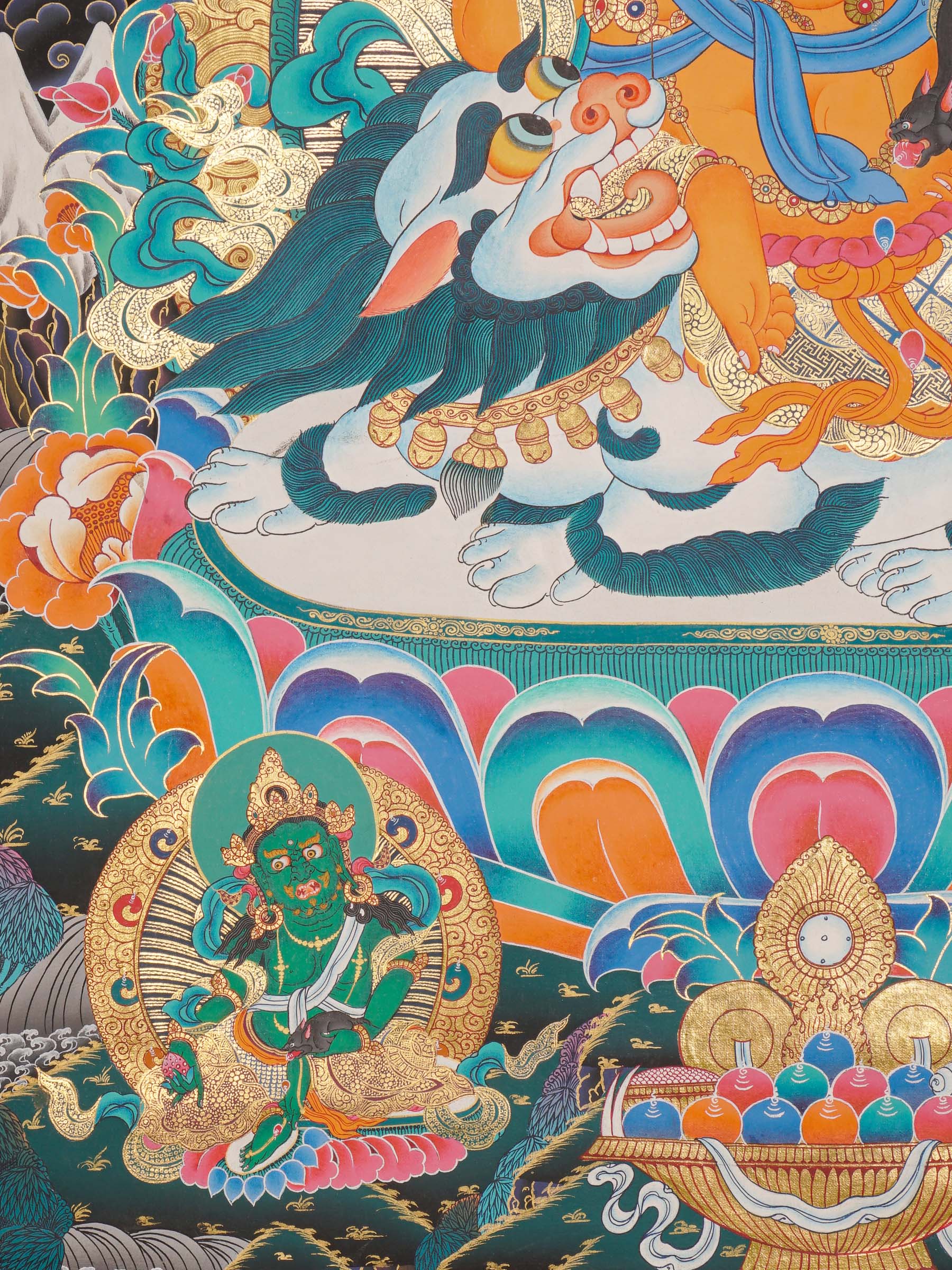 Zambala Thangka Painting for wall hanging decor.