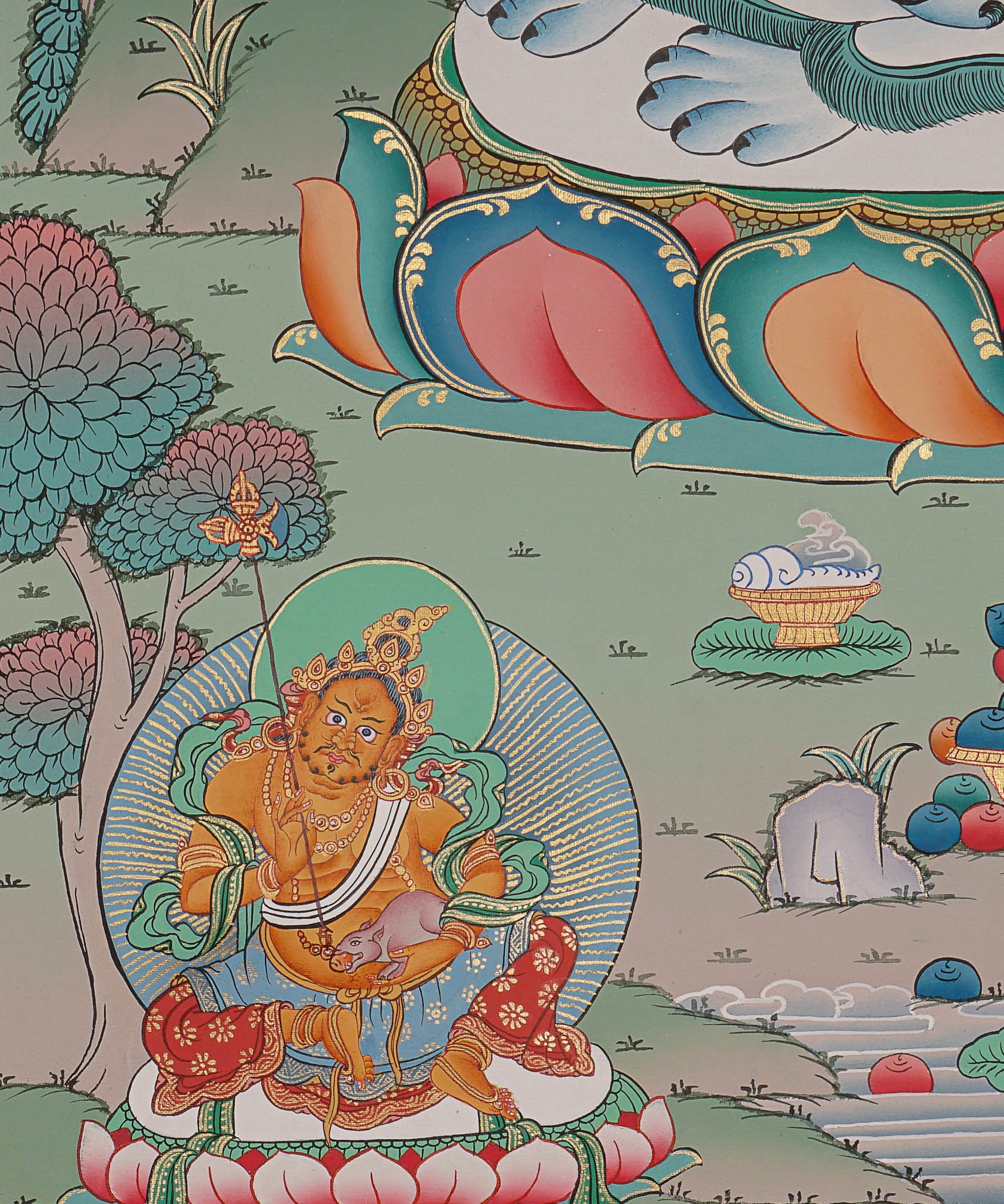 Zambala Thangka Painting - Handpainted Art