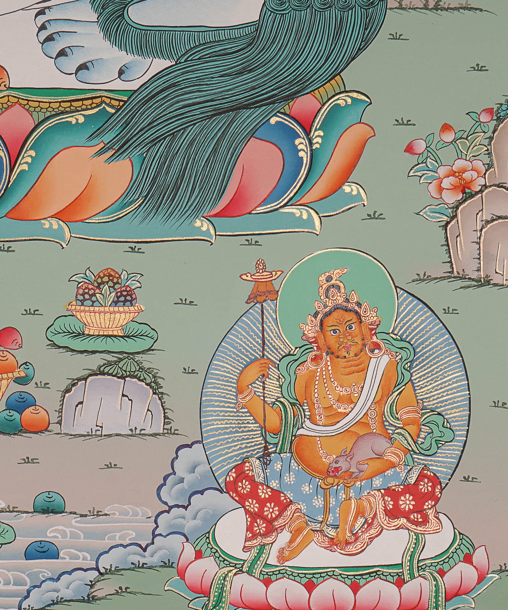 Zambala Thangka Painting - Handpainted Art