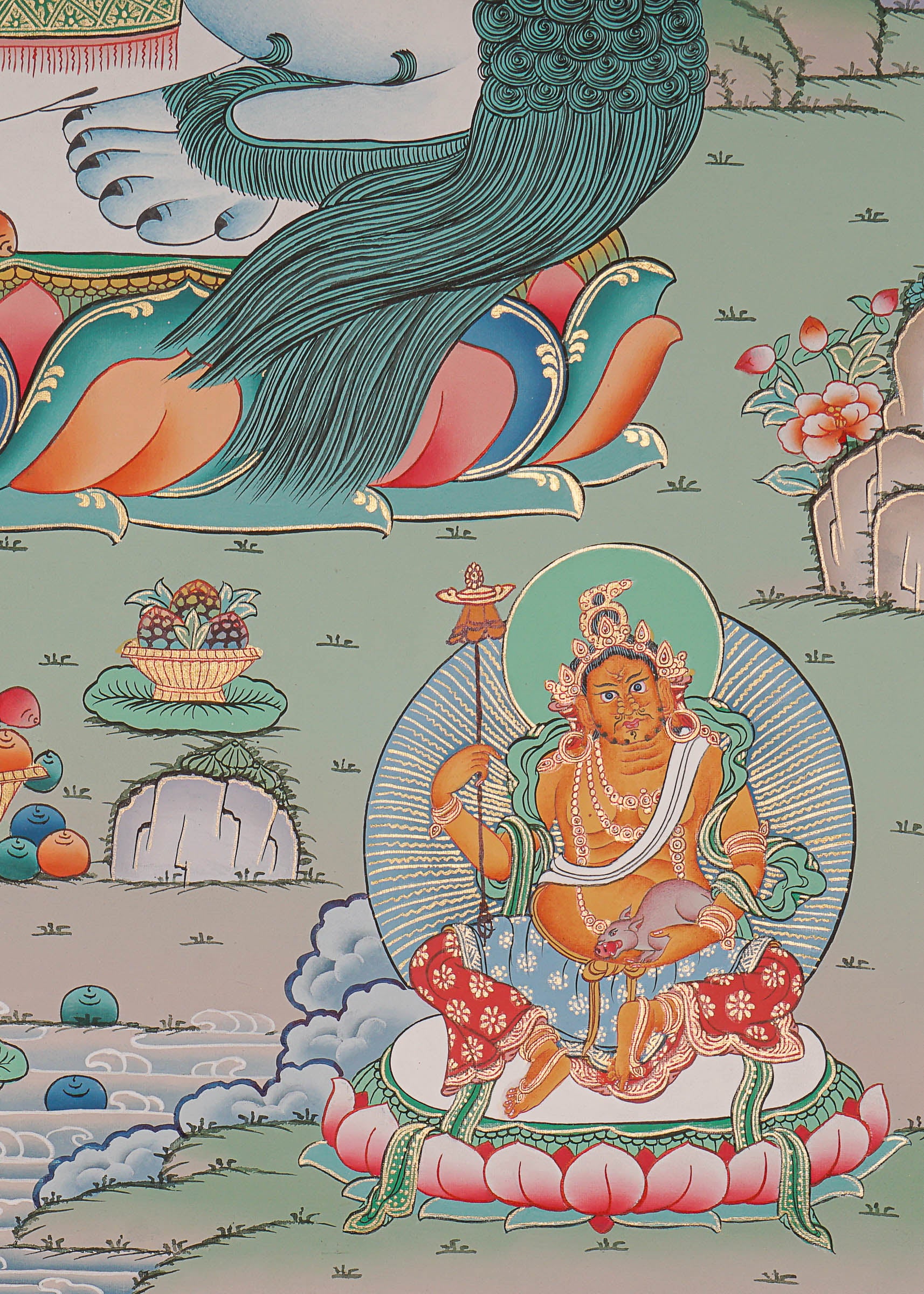 Zambala Thangka Painting - Handpainted Art