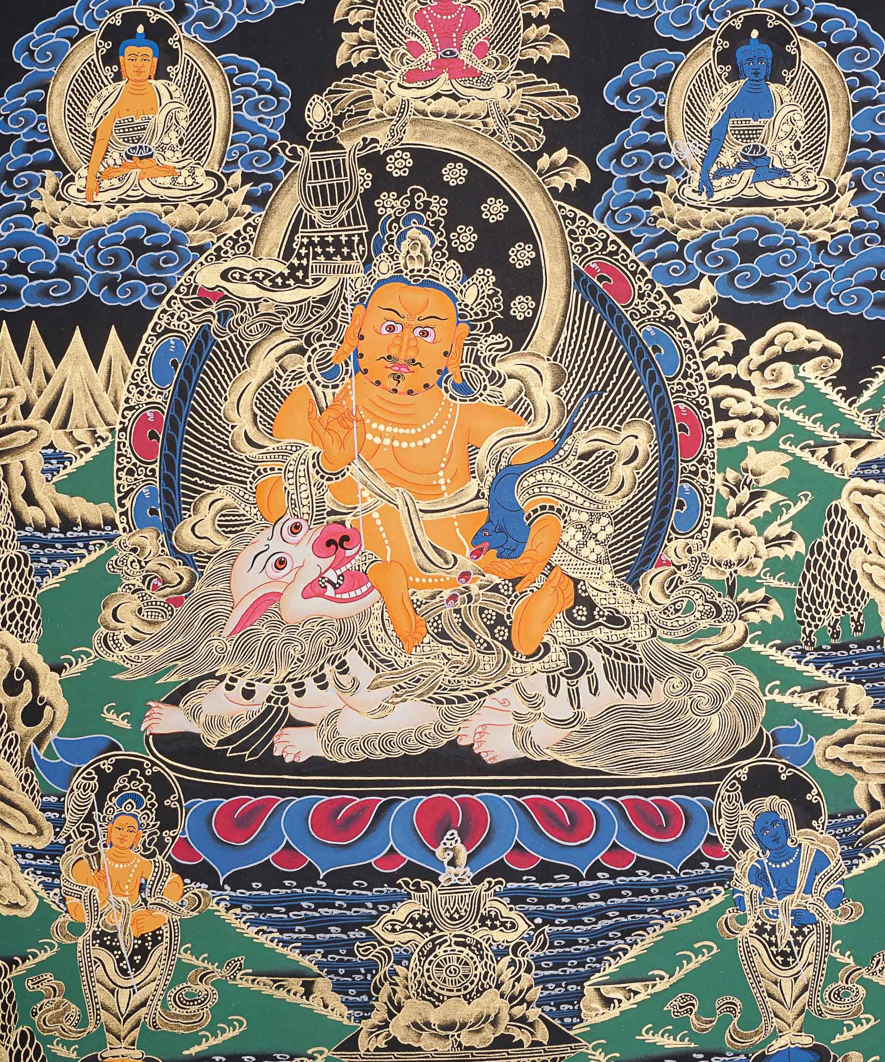 Zambala Thangka Painting for wall hanging decor.