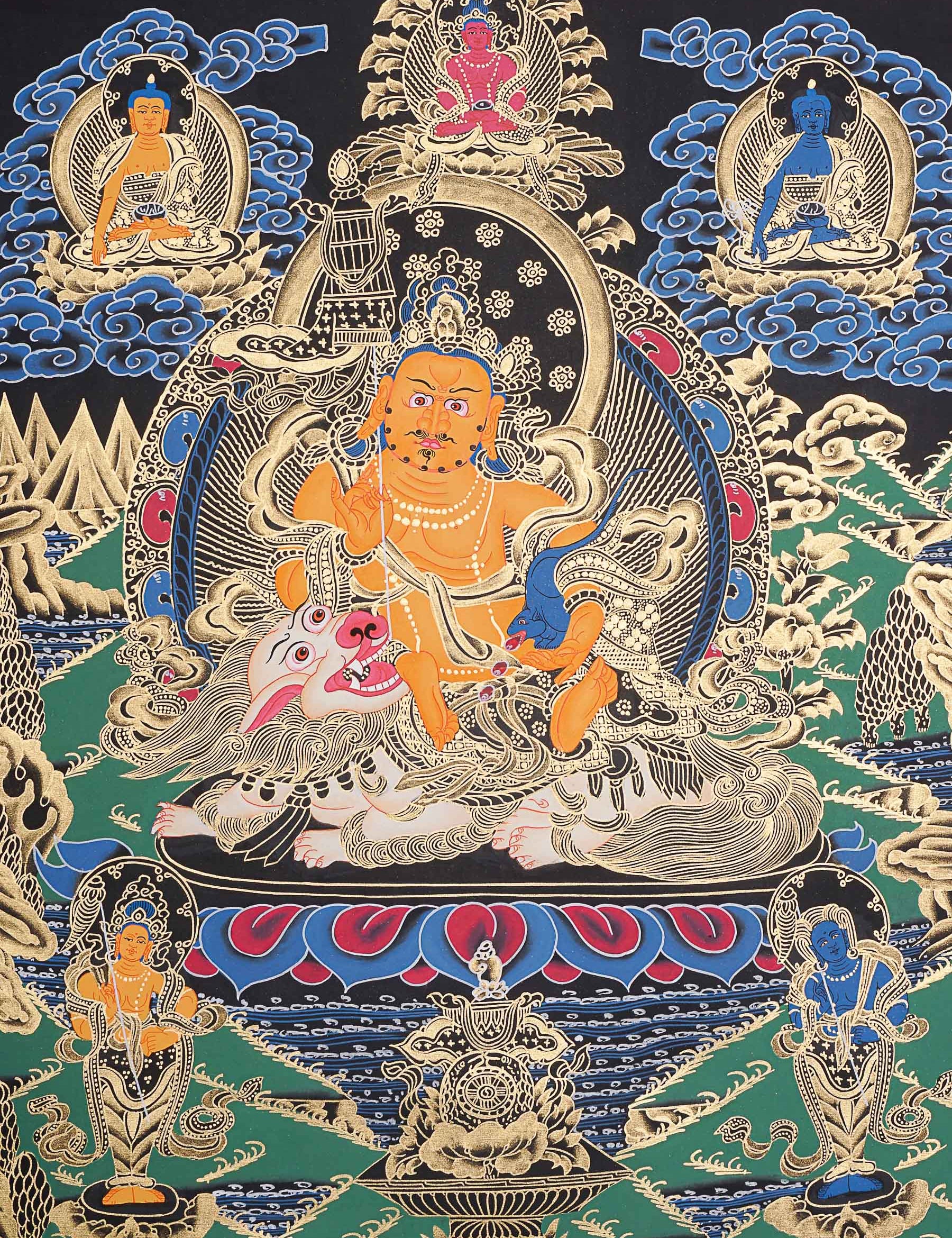 Zambala Thangka Painting for wall hanging decor.