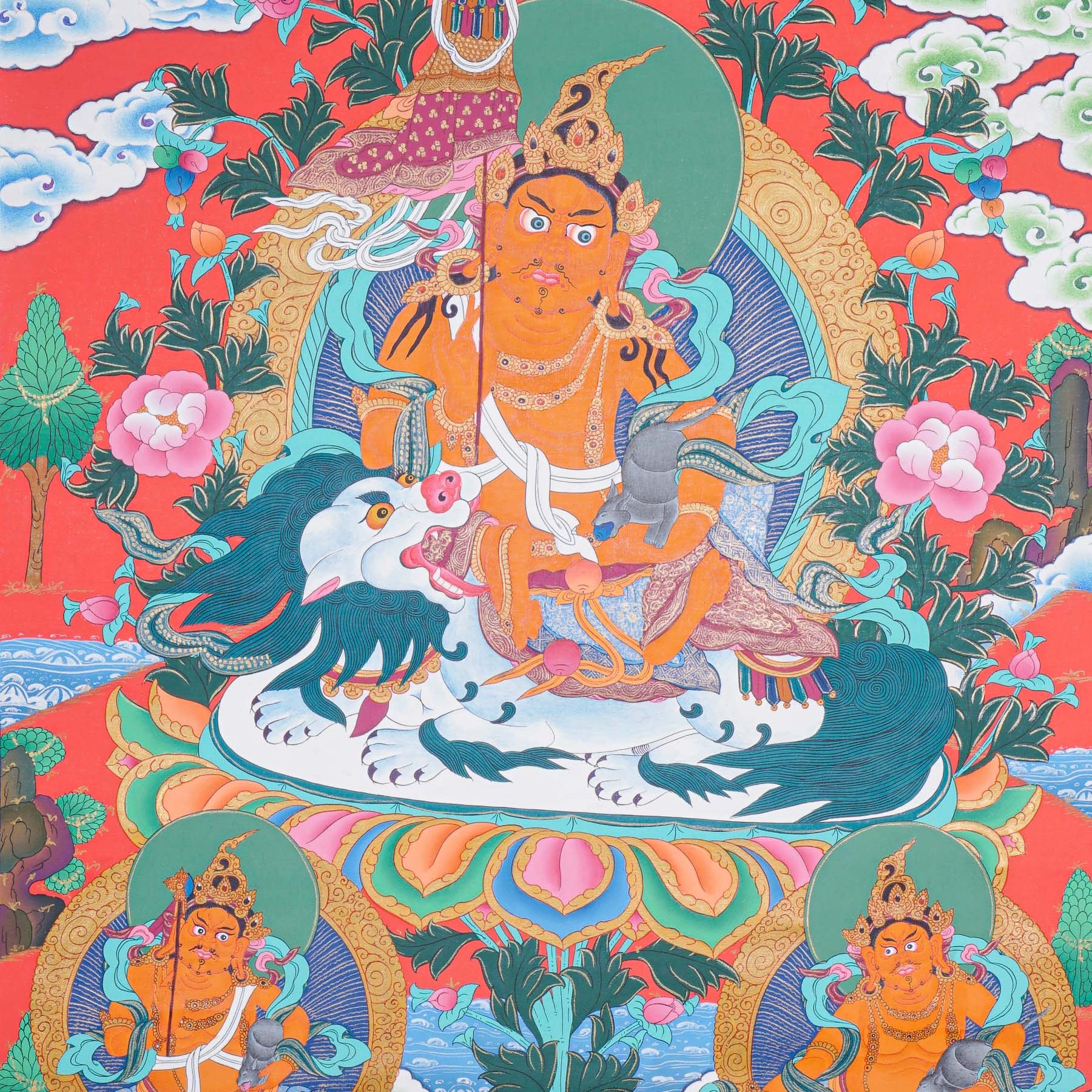 Singha Zambala Thangka Painting - Tibetan Art