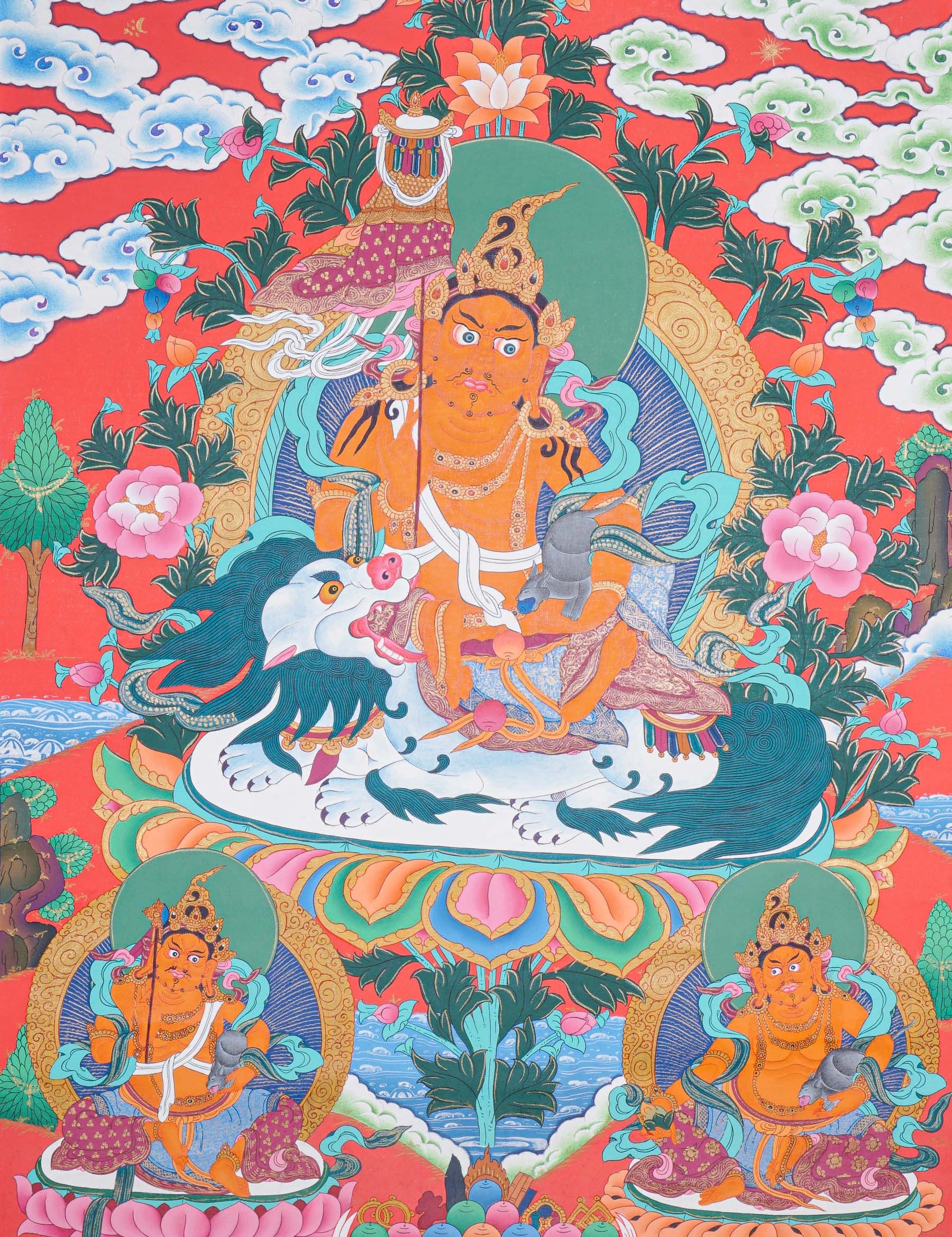 Singha Zambala Thangka Painting - Tibetan Art