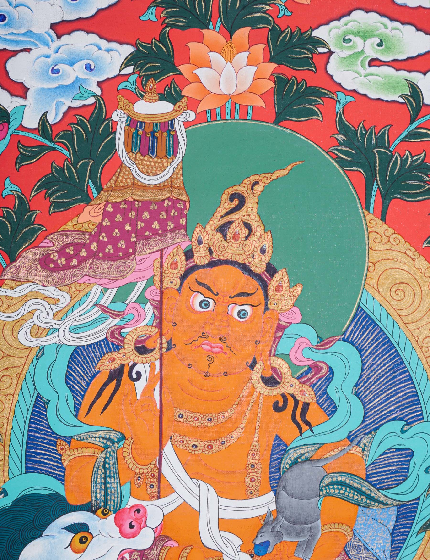 Singha Zambala Thangka Painting - Tibetan Art