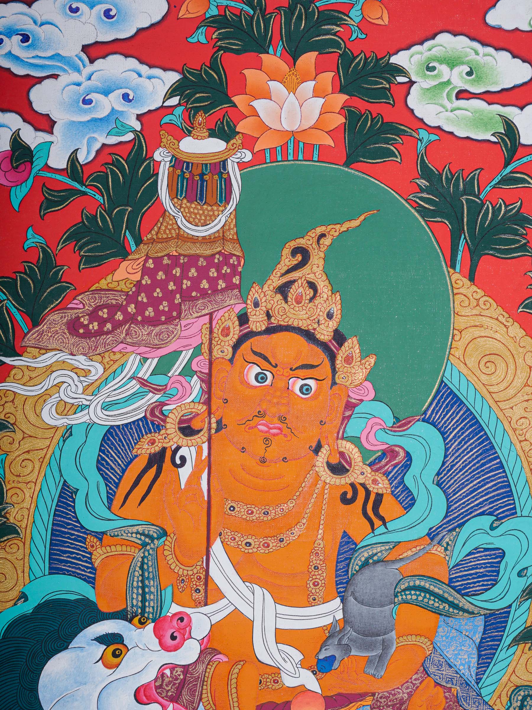 Singha Zambala Thangka Painting - Tibetan Art