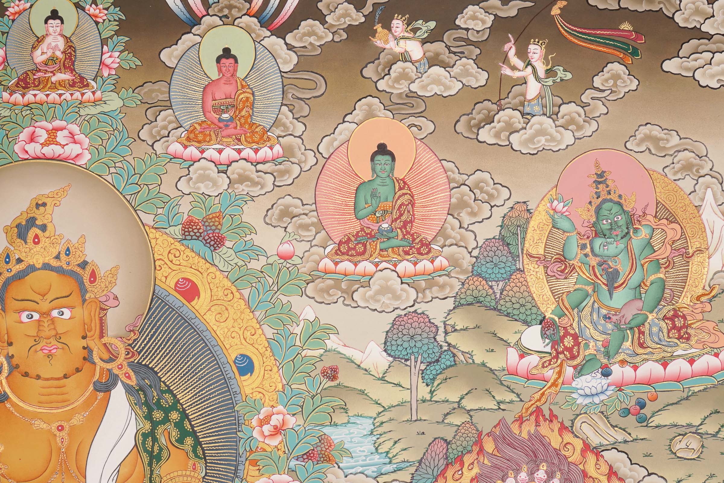 Tesro 5 Zambala Thangka - Tibetan Buddhist Painting