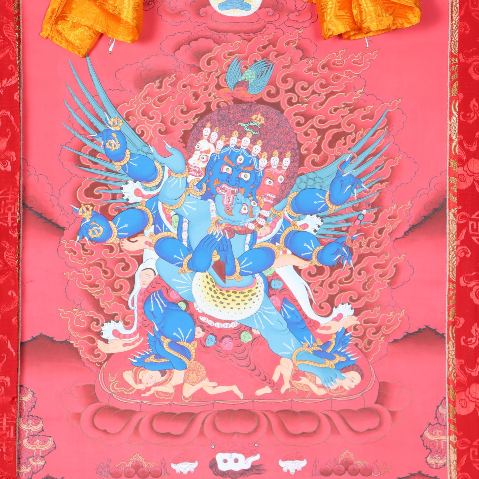 Vajrakilaya Brocade Thangka Painting for devotion, meditation, and ritualistic ceremonies.