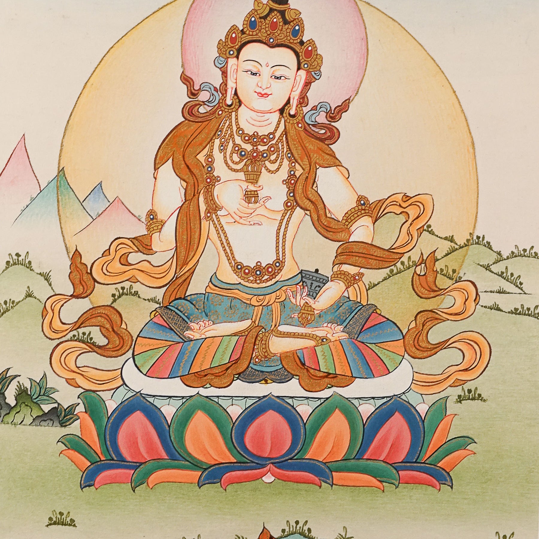 Vajrasattva Thangka Painting for spirituality.