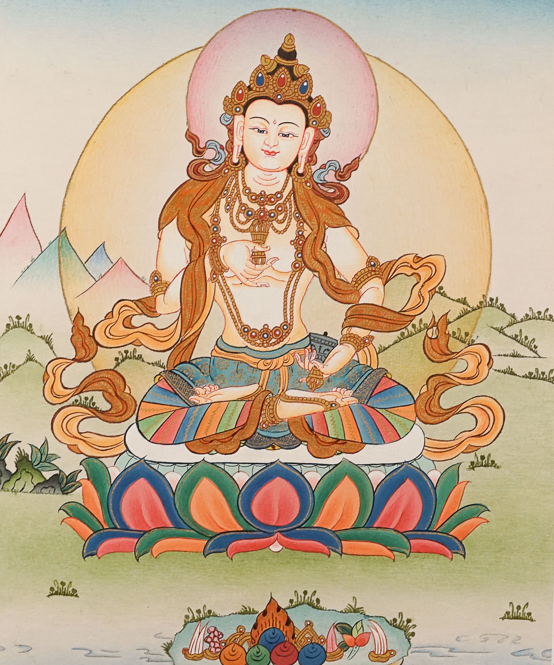 Vajrasattva Thangka Painting for spirituality.