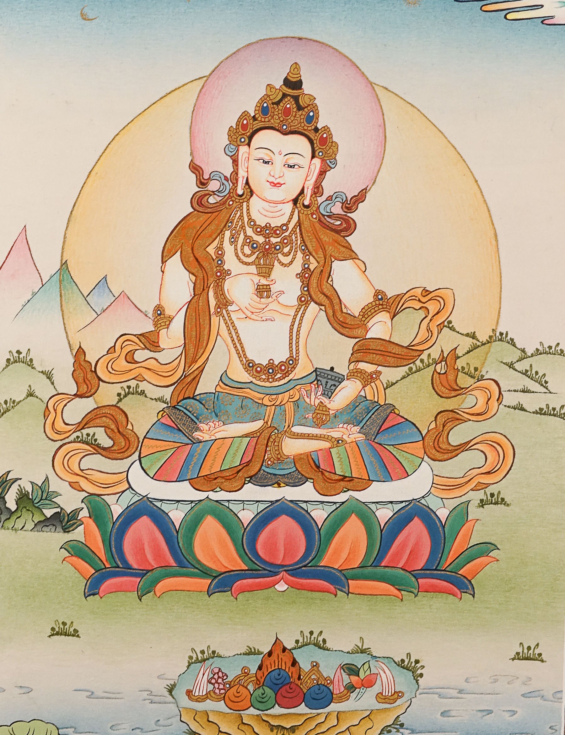 Vajrasattva Thangka Painting for spirituality.