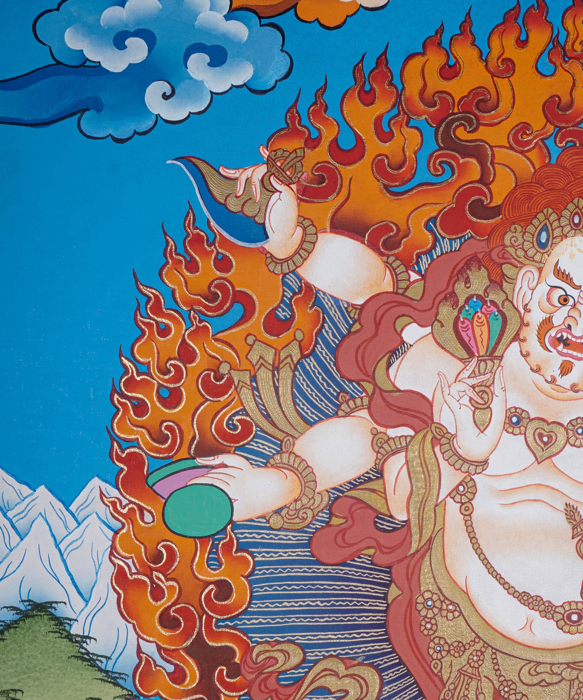 White Mahakala Thangka Painting