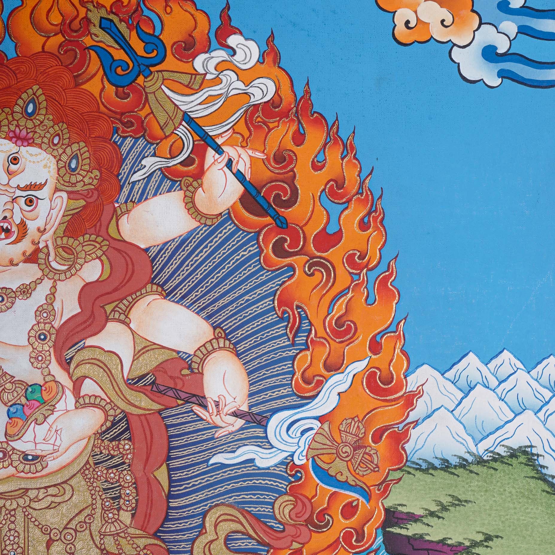 White Mahakala Thangka Painting