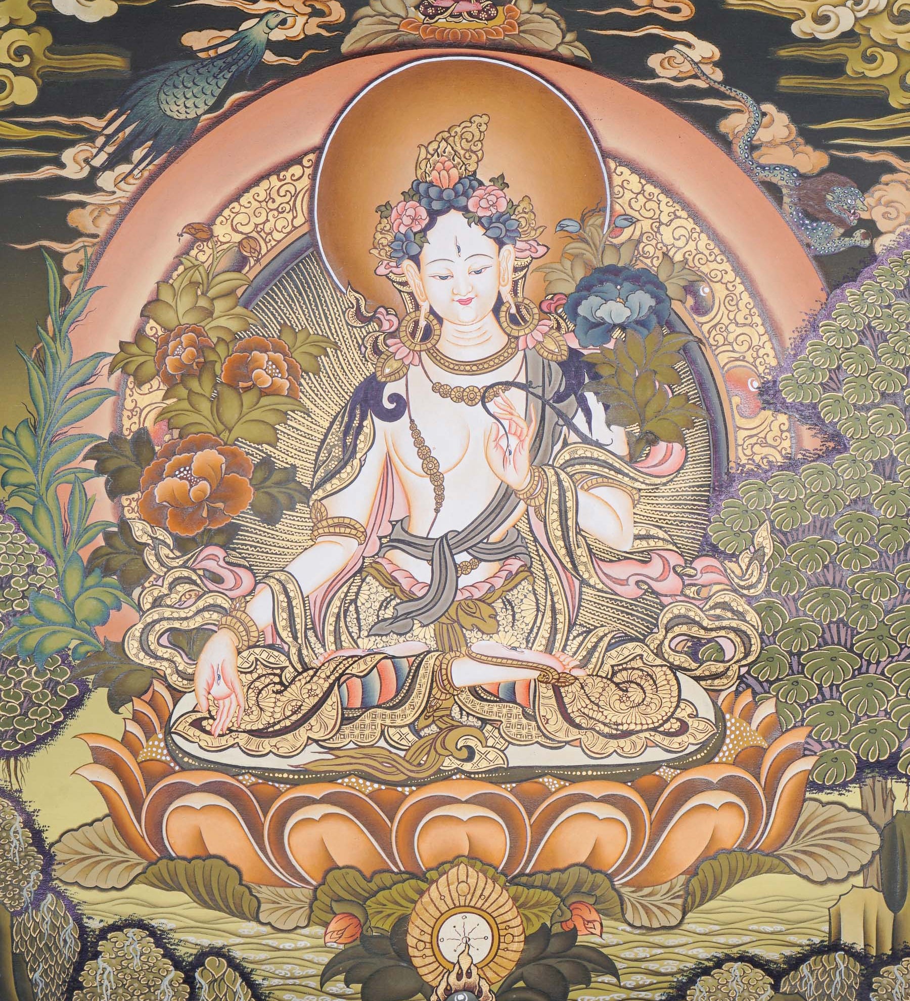 White Tara Master Piece Thangka