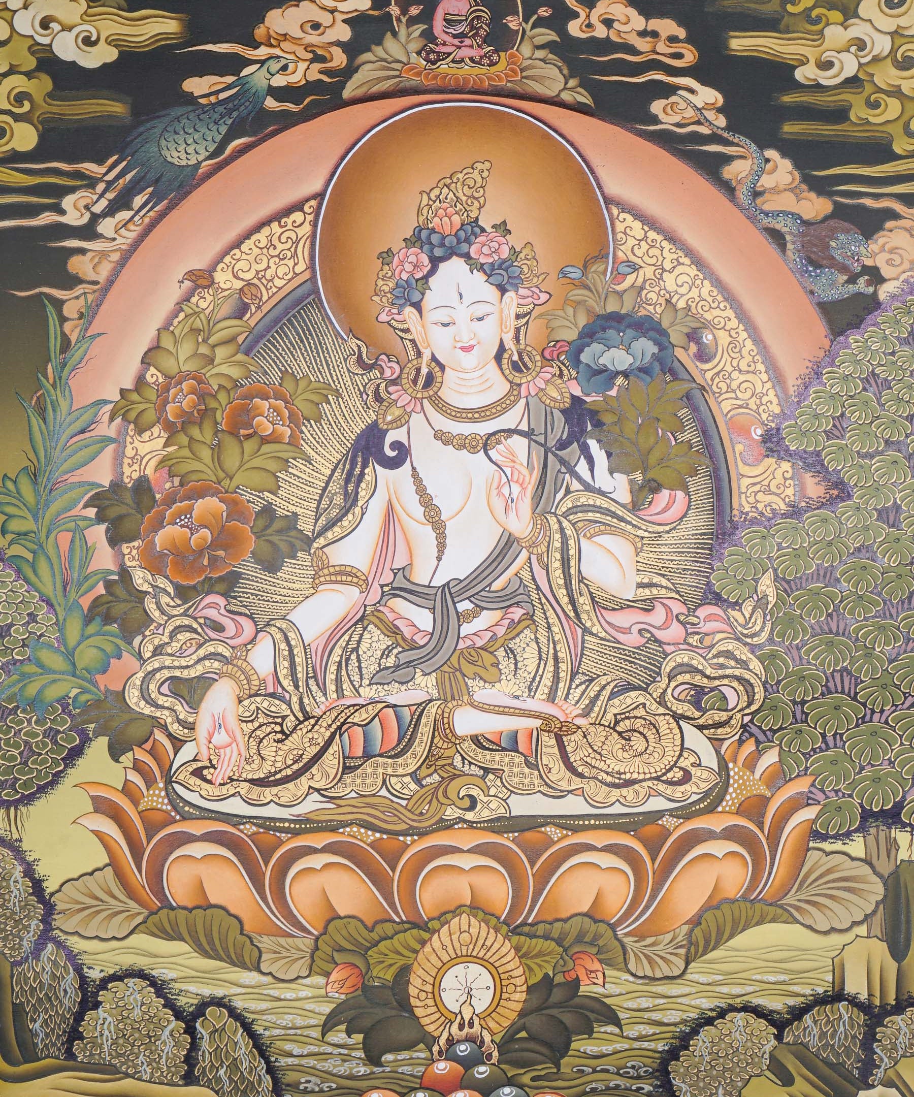 White Tara Master Piece Thangka