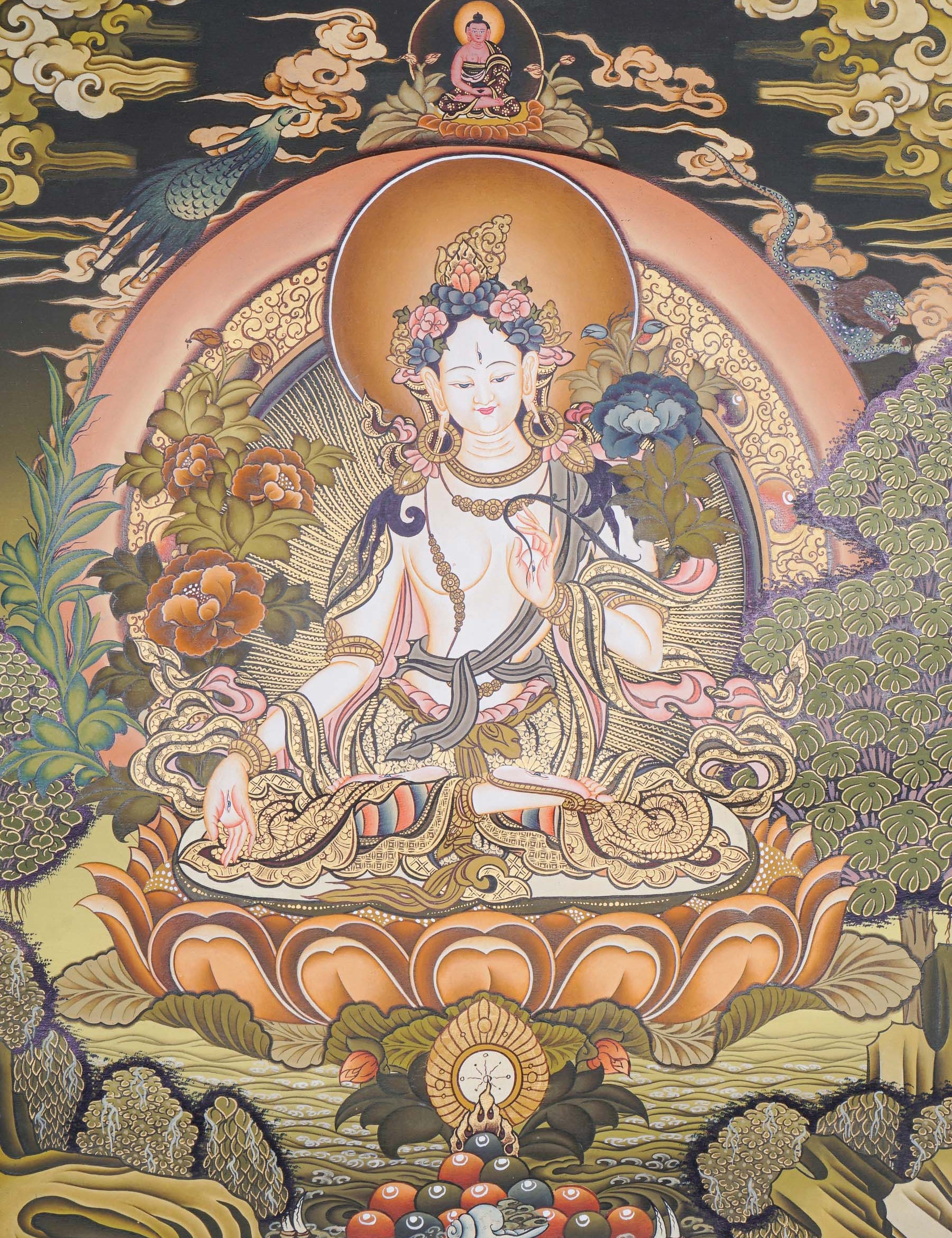 White Tara Master Piece Thangka