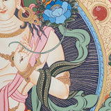 White Tara Thangka - Female deity painting