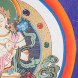 White Tara Thangka - Female deity painting