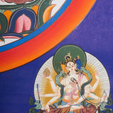 White Tara Thangka - Female deity painting