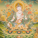 White Tara Thangka - Female deity painting