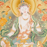 White Tara Thangka - Female deity painting