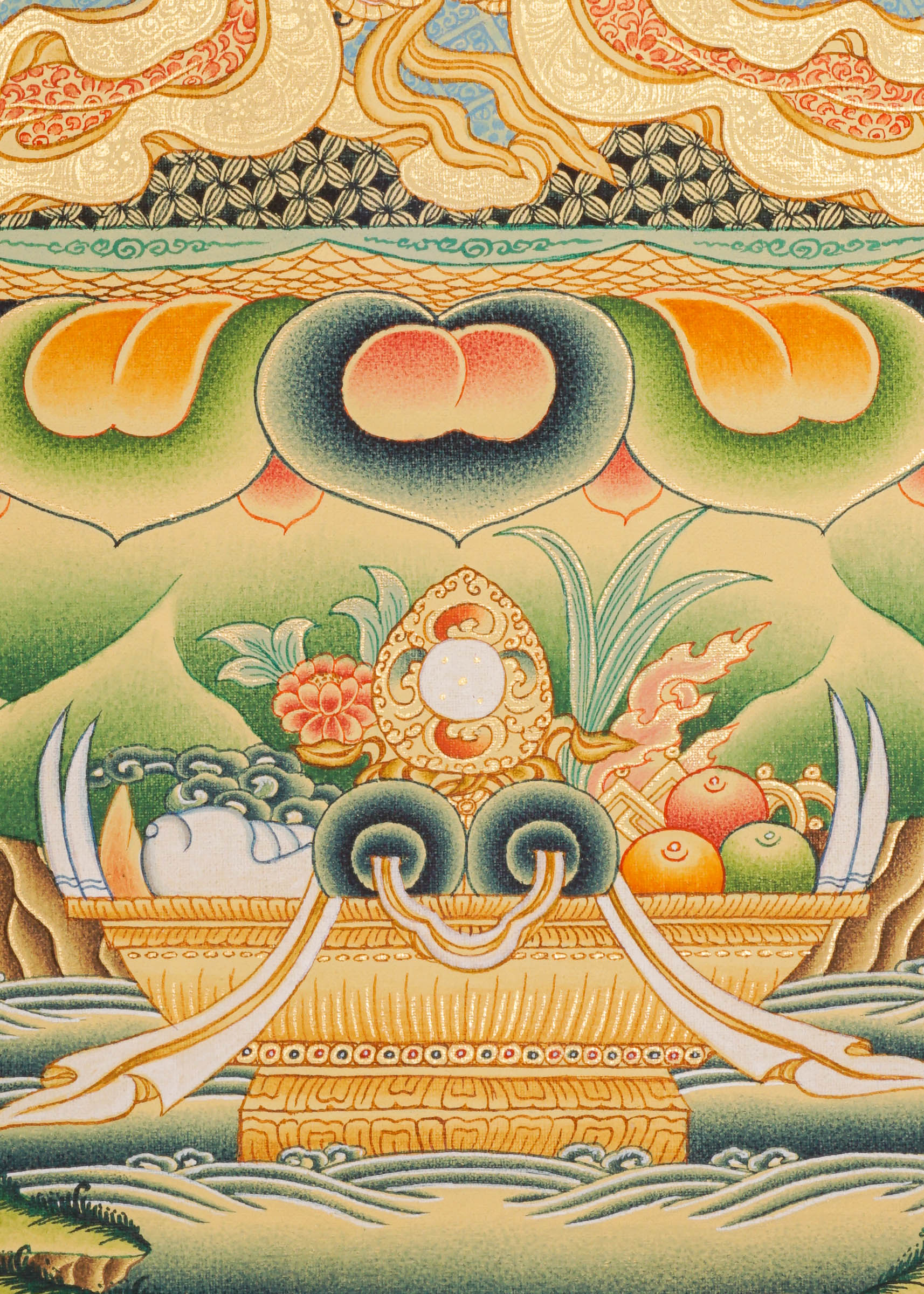 White Tara Thangka - Female deity painting