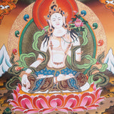 White Tara Thangka - Handpainted female deity