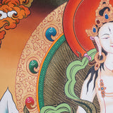 White Tara Thangka - Handpainted female deity