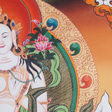 White Tara Thangka - Handpainted female deity