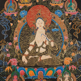 White Tara Thangka Painting for prayer and meditation.